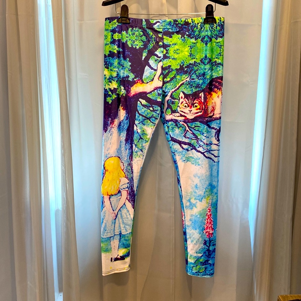NWOT Funky Alice in Wonderland leggings